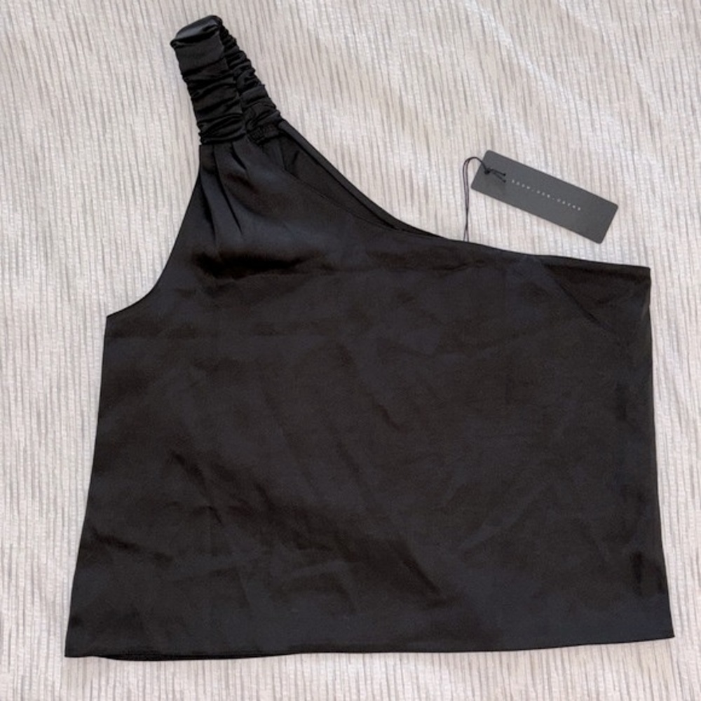 NWT Know One Cares Satin One Shoulder Strap Blouse